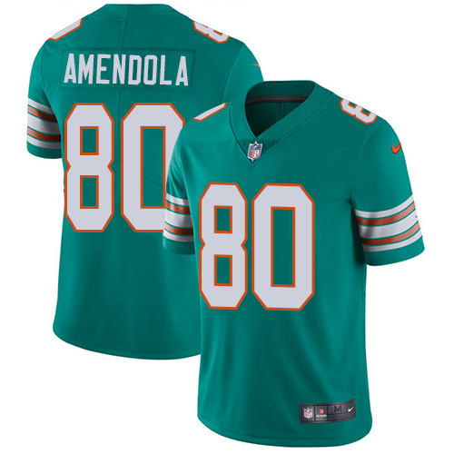 Nike Dolphins #80 Danny Amendola Aqua Green Alternate Men's Stitched NFL Vapor Untouchable Limited Jersey